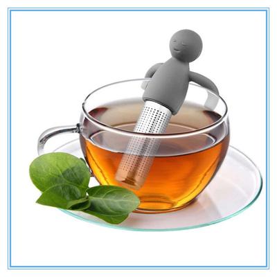 1 PC Creative Little Man Shape Silicone Stainless Steel Tea Infuser Strainer Sieve Leaf Filter Kitchen Accessories LXY