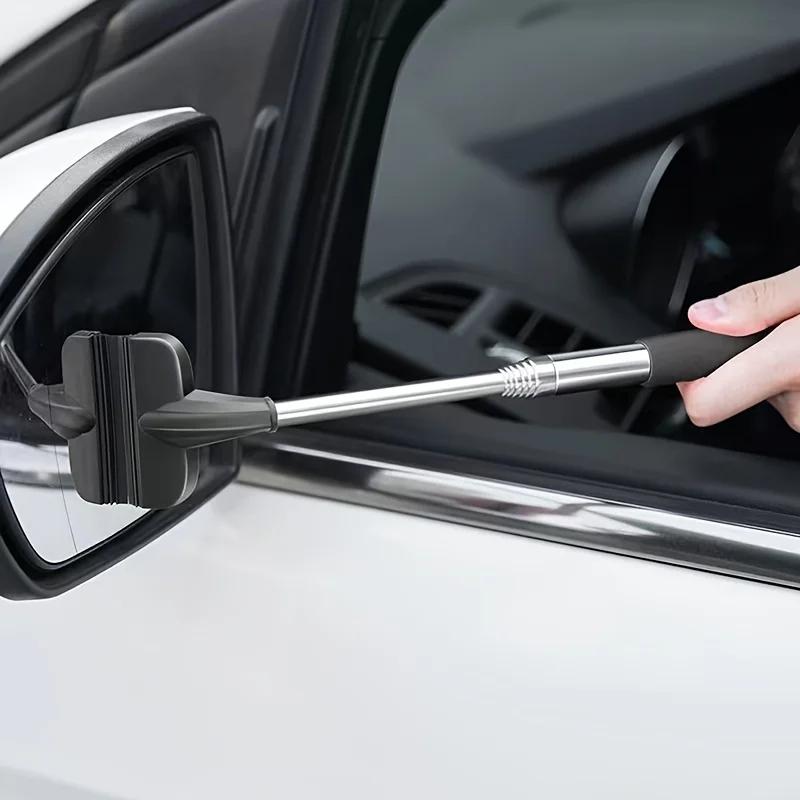 2-in-1 Retractable Portable Wiper: Perfect for Cleaning Car Rearview Mirrors, Gas Station Windows, Shower Glass & Windshields!