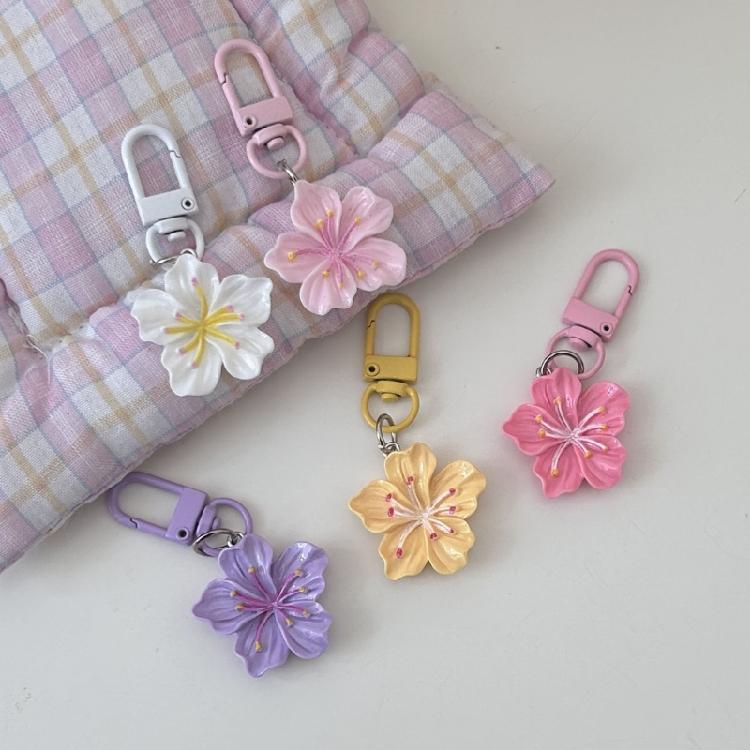 Elegant Keyring Portable Flower Bag Pendant Fashion Accessory Unique Bag Charm Acrylic Texture for Everyday Commuting