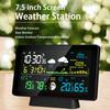 7.5-Inch Color Screen Weather Station Rain Gauge Indoor And Outdoor Temperature And Humidity Meter