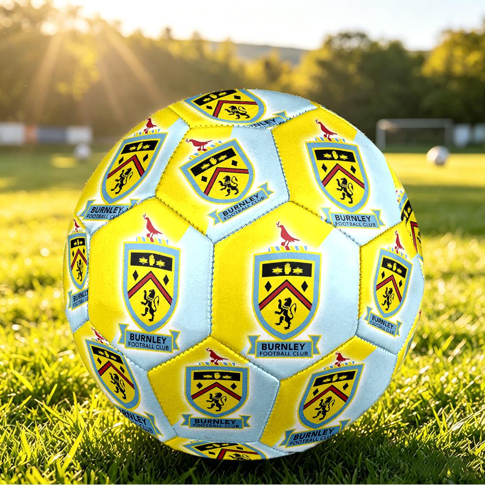 Burnley FootballPrinted Size 5 Soccer Ball, Anti Slip Adult Match Football Souvenir for Football Fans