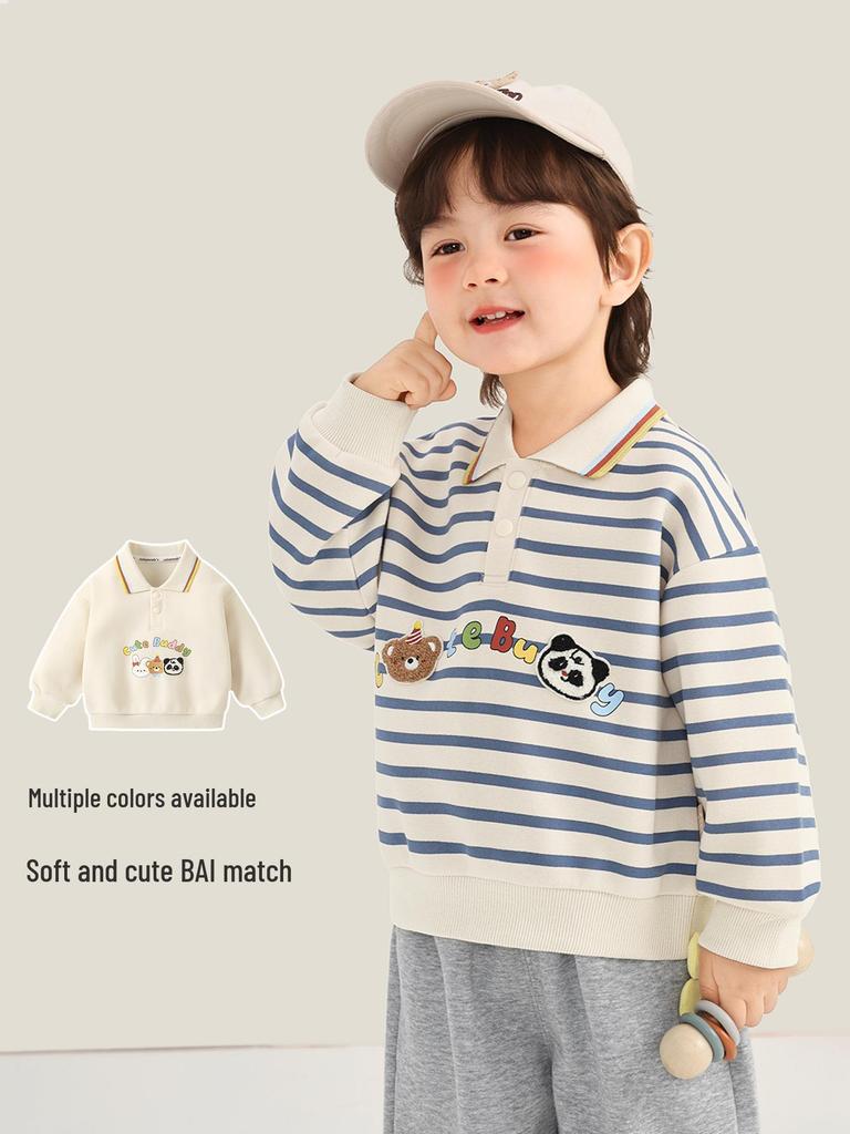Kaka Panda Kids' Polo Neck Sweatshirt - Boys' and Girls' Spring & Autumn Top