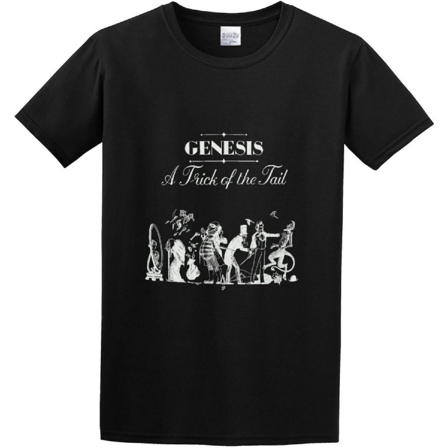 LCKDSKKMHM Man s T-Shirt Genesis A Trick of The Tail Band Album Cover Art S-3XL Black XS XXXXXL разноцветный