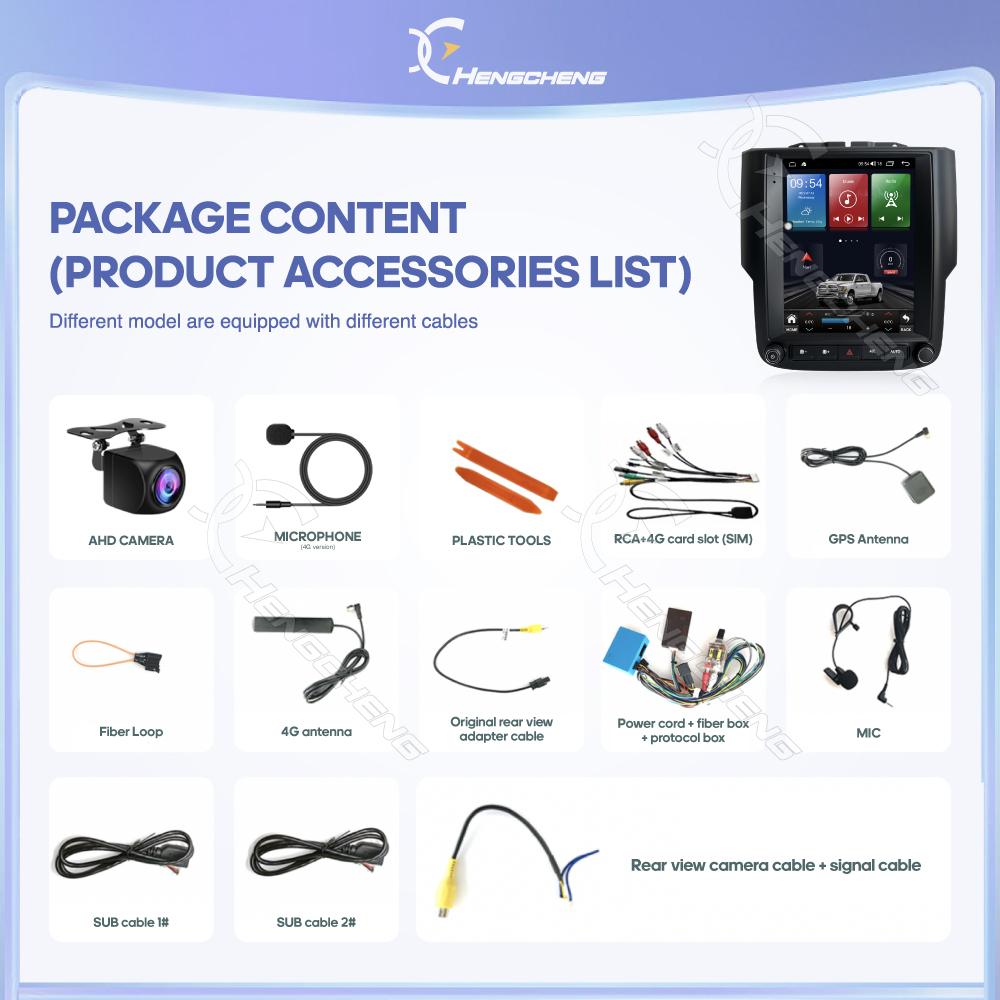 10.4 "Car Multimedia Video Player For Dodge Ram Pickup 1500 2013-2018 GPS Navigation Radio Stereo Android13 Auto Carplay 4G WiFi