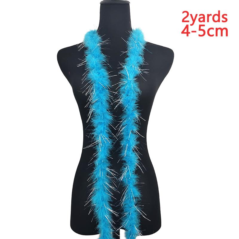 4-5cm Boa Feathers For Crafts 2Yard Party Sewing Turkey Pheasant Strip Blue Black White Plumas Long Decoration Clothes Dress Hat