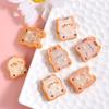 5pcs Animal Toast Bread Cat Resin Charms Pendant Jewelry Making Supplies Keychain Necklace Earrings Pendants DIY Findings