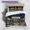Set cuvertură de pilota 3 buc (1 * Husă de pilota + 2 * Față de pernă, Fără Miez), Set de așternut personalizat cu nume și model The Legend of Zelda, Cadou pentru Decorarea Dormitorului de Acasă