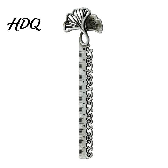Classical Charm Bookmark Butterfly Ginkgo Ruler 2 in 1 Metal Measuring Page