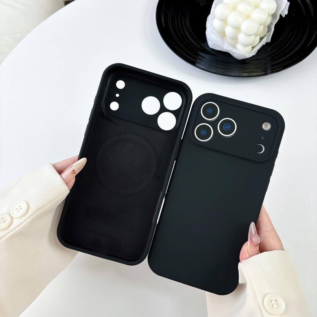 Original Liquid Silicone For Magsafe Magnetic Charge Phone Case For iPhone 17 Air 16 15 14 Plus 13 12 Pro Max Orange Color Cover