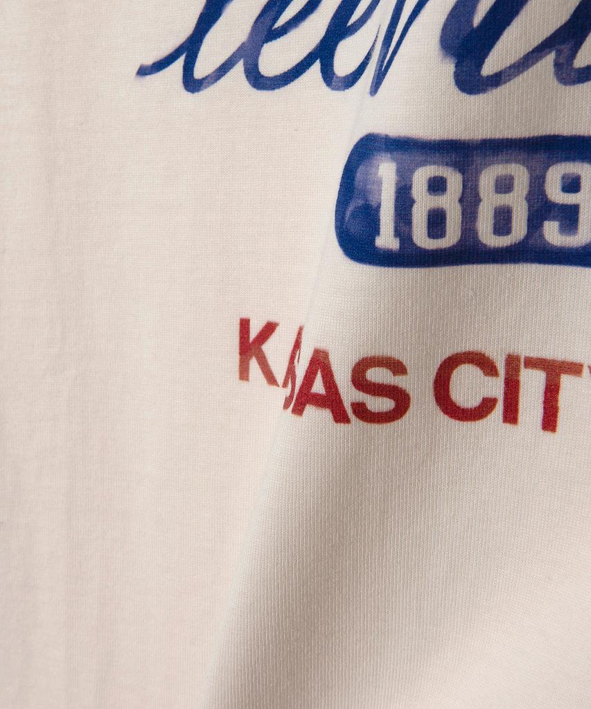 LEE Vintage Lettering Ringer Short Sleeve T-Shirt Ivory