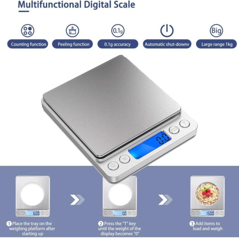 Rechargeable 3000G/0.1G Food Weighing Scale Digital Kitchen Scale Weight Grams Cooking Baking