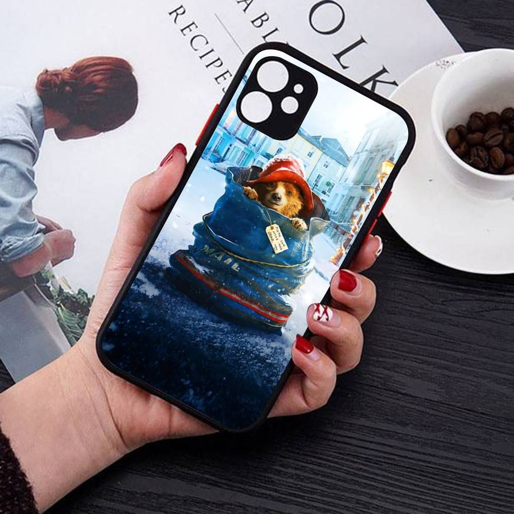 Cute P-Paddingtons Bear Matte Translucent Phone Case For Iphone 16 ProMax 15 14 13 12 11 X XS PRO Plus