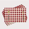 1pc  Linen Christmas Farmhouse Checkered Placemats, Placemat for Dining Table Wedding