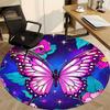 1PC Butterfly Flowers Office Round Area Rug, Indoor Mat Suitable ForOffice, Under Office Chairs Bedroom Living Room Home Decor, Room Deco, D018