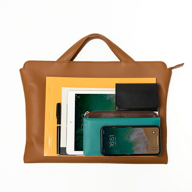 Tryon Official Baseball Glove Manufacturer's Gussetless Briefcase, Genuine Leather, A4 Size, Business Bag, Men's, Large Capacity, PC 13-inch