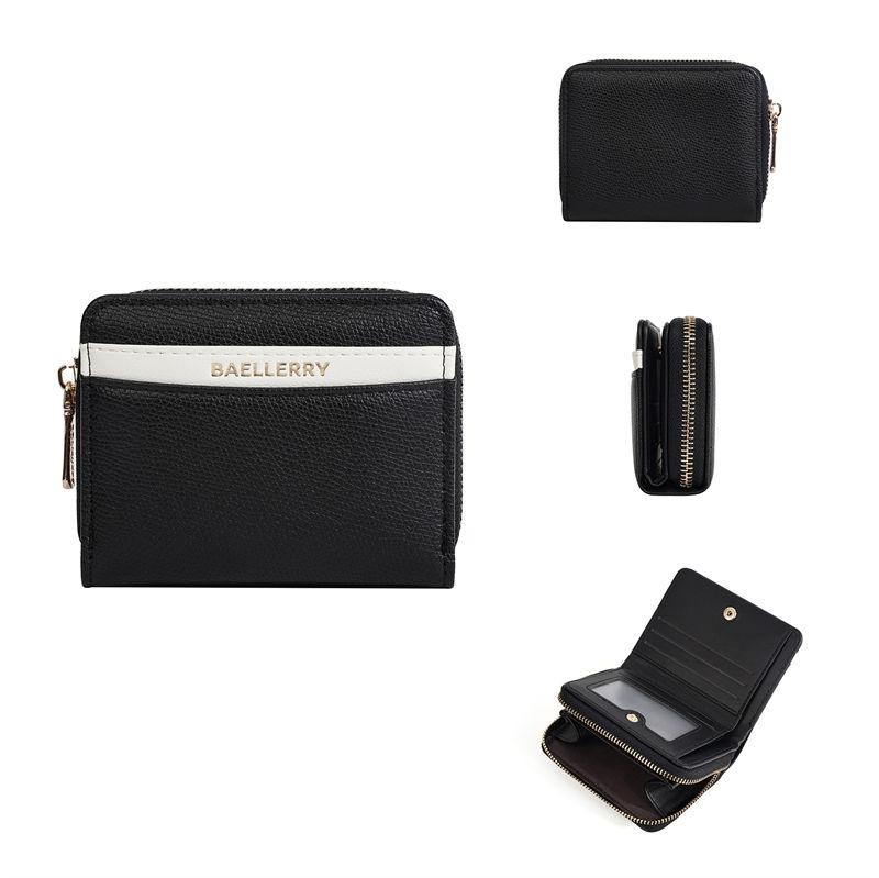 Baellerry Women Fashion Short Zipper Wallets Warm Color Artificial Leather Coin Purses Casual Card Holder Purse GZW