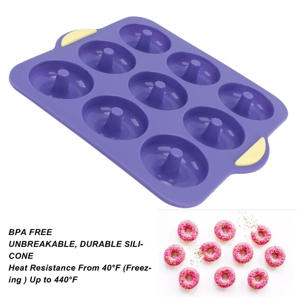 Non-Stick Surface Silicone Donut Pan Food-Grade Silicone Ring Cake Mold Baking Tray  Oven Baking