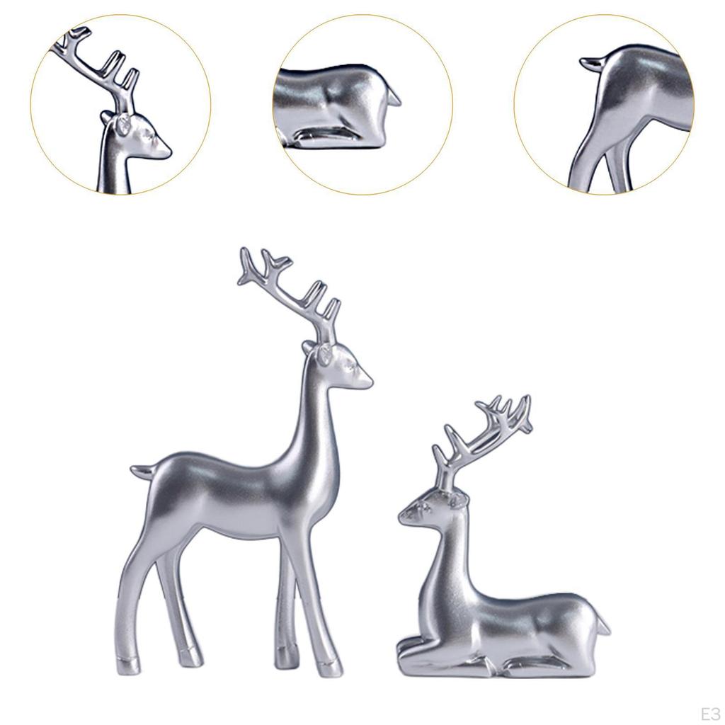 Decorative Reindeer Figurine Elk Statue for Home Office Bookshelf