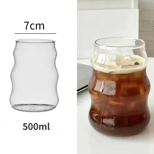 Gjennomsiktig Varmebestandig Glass Kaffekrus Glass Lattekopp Frokostkrus Melk Vann Cocktailglass Kopp Øldrikkeglass