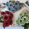 Rose Wedding Decor Artificial Silk Flowers With 7head Design For Bridal Ceremony And Photography