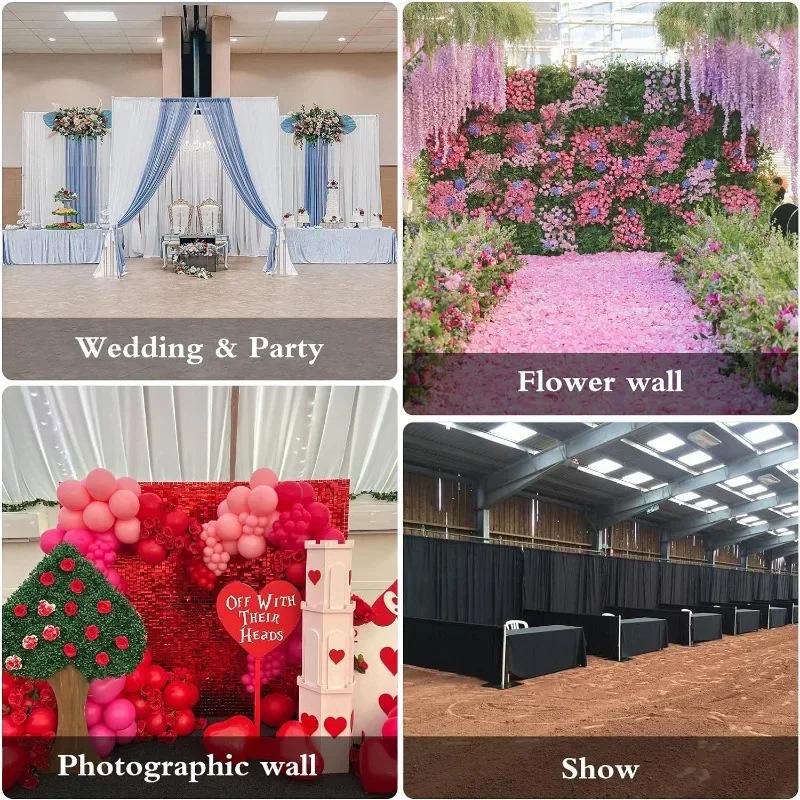 3x6m Double Layer Retractable Backdrop & Curtain Stand for Weddings – Aluminum Alloy Display Stand
