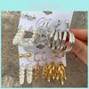 Geometric Artificial Pearl Hoop Earrings With Chain Link Design For Fashionable Men And Women