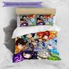 3pcs Duvet Cover Set (1*Duvet Cover + 2*Pillowcase, Without Core), Genshin Impact Print Bedding Set, Bedroom Decor, All‑Season, Birthday Gift