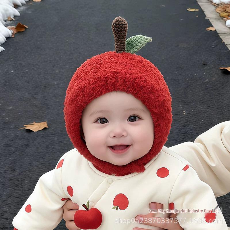 Apple Winter Baby Hat: Handmade, Thick Plush, Unisex and Trendy for New Year.