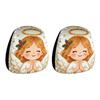 Christmas Printed Car Headrest Covers with Cute Pet and Funny Face Designs for Car Interior