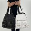 Ladies Y2K Maillard Shoulder Bag Large Capacity Retro Multi-Pocket Tote