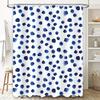 Blue Watercolor Polka Dot Shower Curtain Modern Bathroom Decor Waterproof Fabric Shower Rug Liner Set 72 X 84 (3 Packs)
