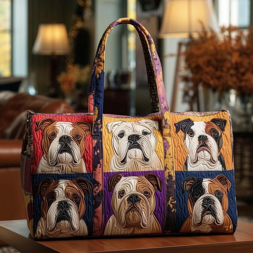 3D Printed Puppy Series Quilted Cotton Travel Bag - Fashionable Women's Yoga Handbag