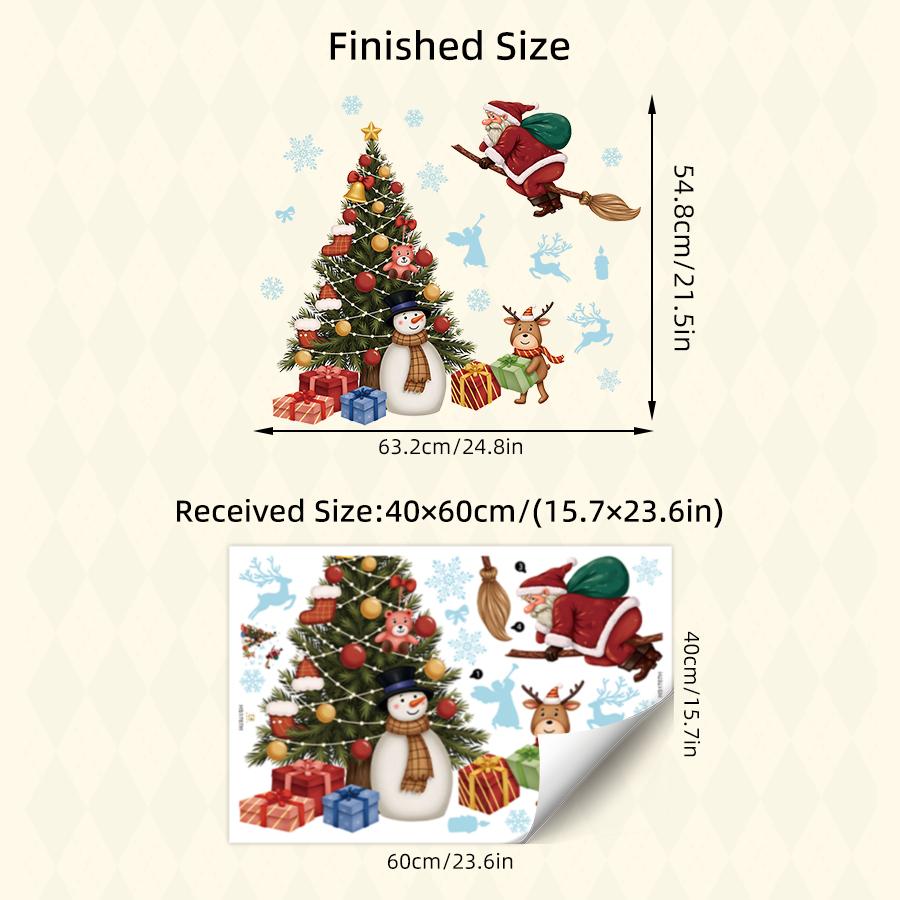 Whimsical Christmas Wall Stickers for Bedroom Living Room Entrance Hall Home Decoration Wall Decal Removable PVC