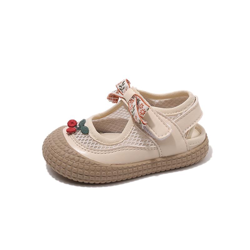 

Summer New Little Girl Sweet Cherry Princess Half Sandals Little Girl Baby Cute Half Sandals 21 бежевый
