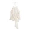 Fashion Wind 2024 Autumn New Women's Clothing Stylish Braces In White Open Back Hanging Collar Tops 0881052