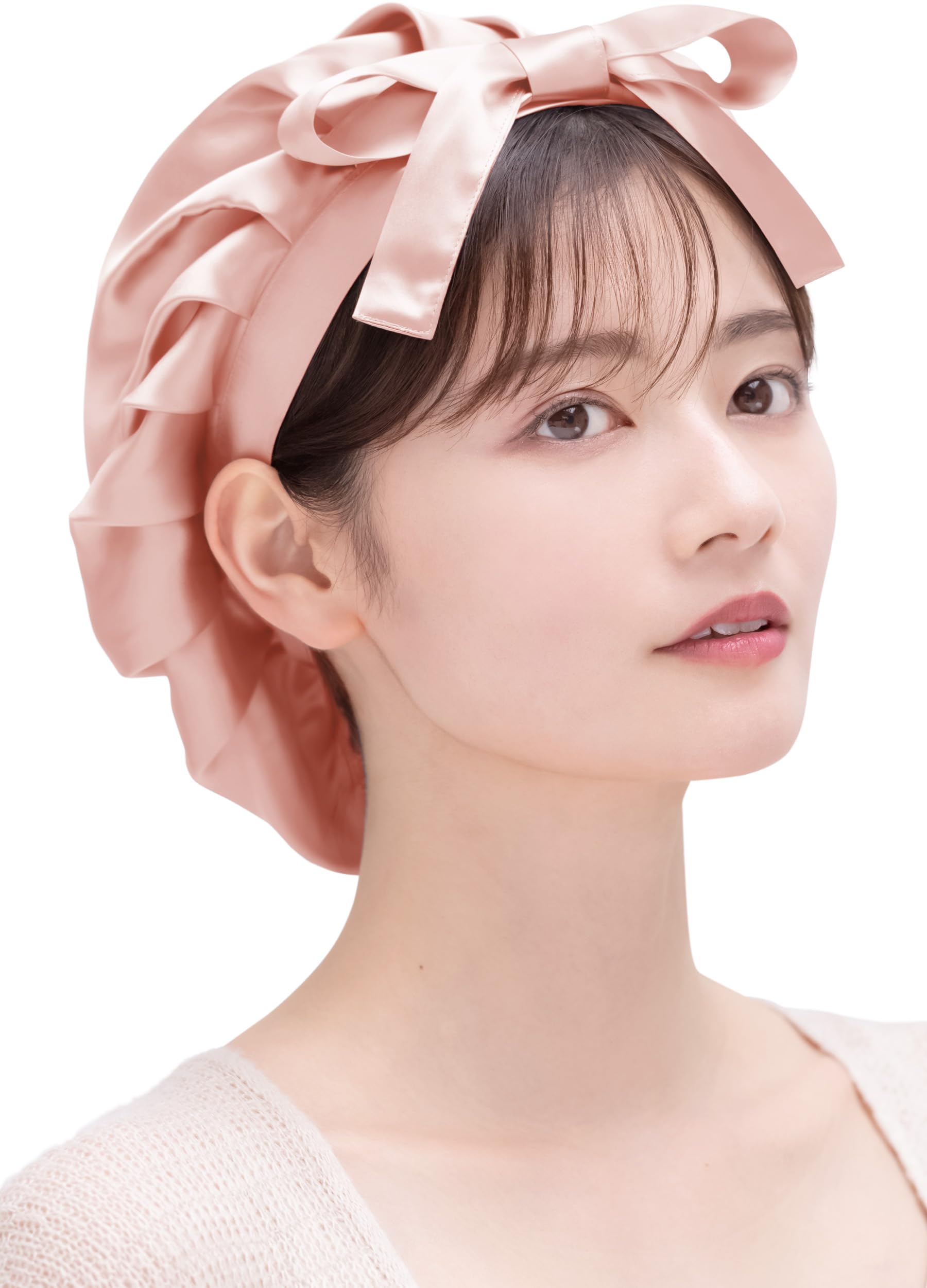 

Silk Front Tie Silk Cap for Long Sleeping Hair Hair Care [COCOSILK] Nightcap, Ribbon, Hair, 100% Silk, Cap, (JP, Alphabet, M, Pink) розовый