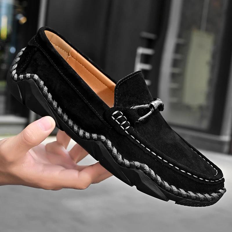 Fashion Loafers Shoes Men 2025 Spring Clasicc Comfy Man Flat Moccasin Fashion Shoes Men Slip-on Boat Shoes For Men Casual Shoes