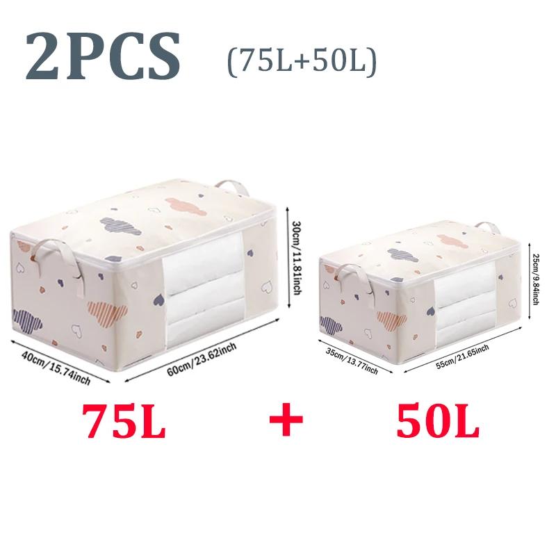 1/2/4Pcs Big Capacity Foldable Storage Bag with Zipper Handle Moisture Dust Proof for Quilt Clothes Duvet Blanket Bedding Luggag