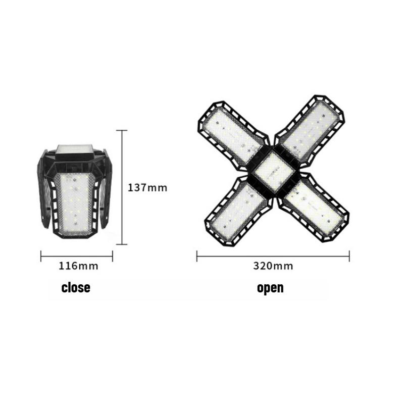 18000LM 150W Faltbare LED-Birnen E27 Garagenlicht Verstellbar Mehrpanel Markt Geschäft Deckenleuchte Für Werkstatt Lagerbeleuchtung