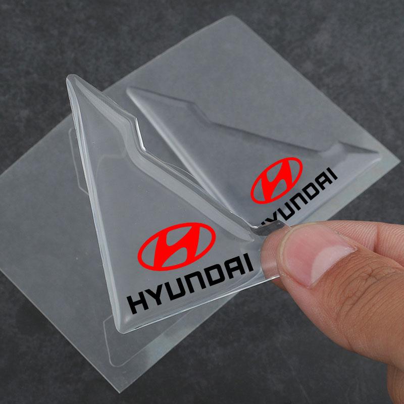 2Pcs Transparent Car Door Corner Cover Anti-Scratch Protection Sticker For Hyundai Logo IX35 Bayon Kona I30 ElantraSolaris Palisade