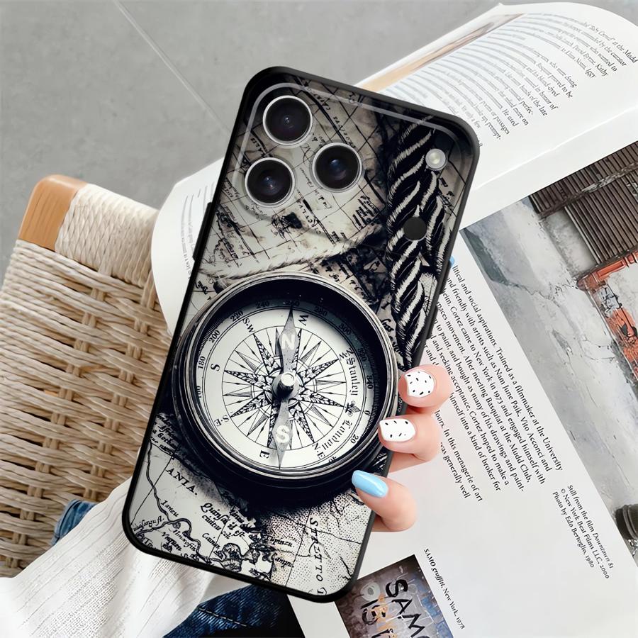 Retro Map Table Case for Apple iPhone 17 Pro Max XR XS MAX Air 11 14 16 15 Pro 7 8 12 13 Funda Phone Cover