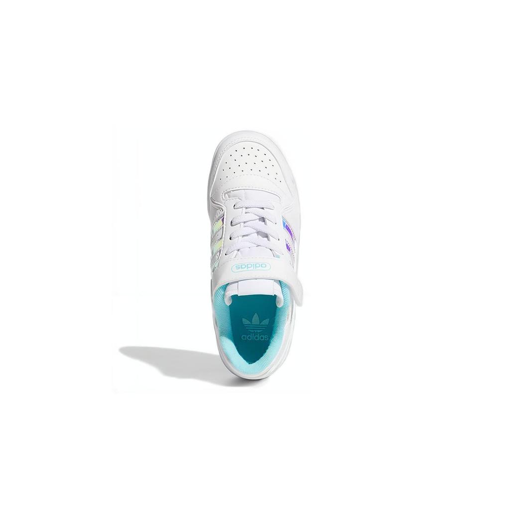 adidas Originals Forum Iridescent Comfortable Versatile Low-Top Sneakers Kids Sneakers White Blue GZ8846