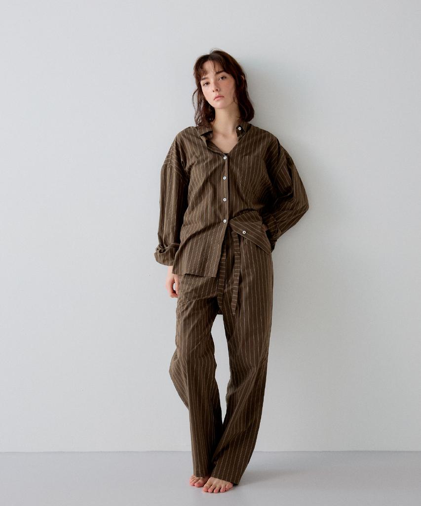 SAHAKI Relaxed Cotton Pants (Brown)