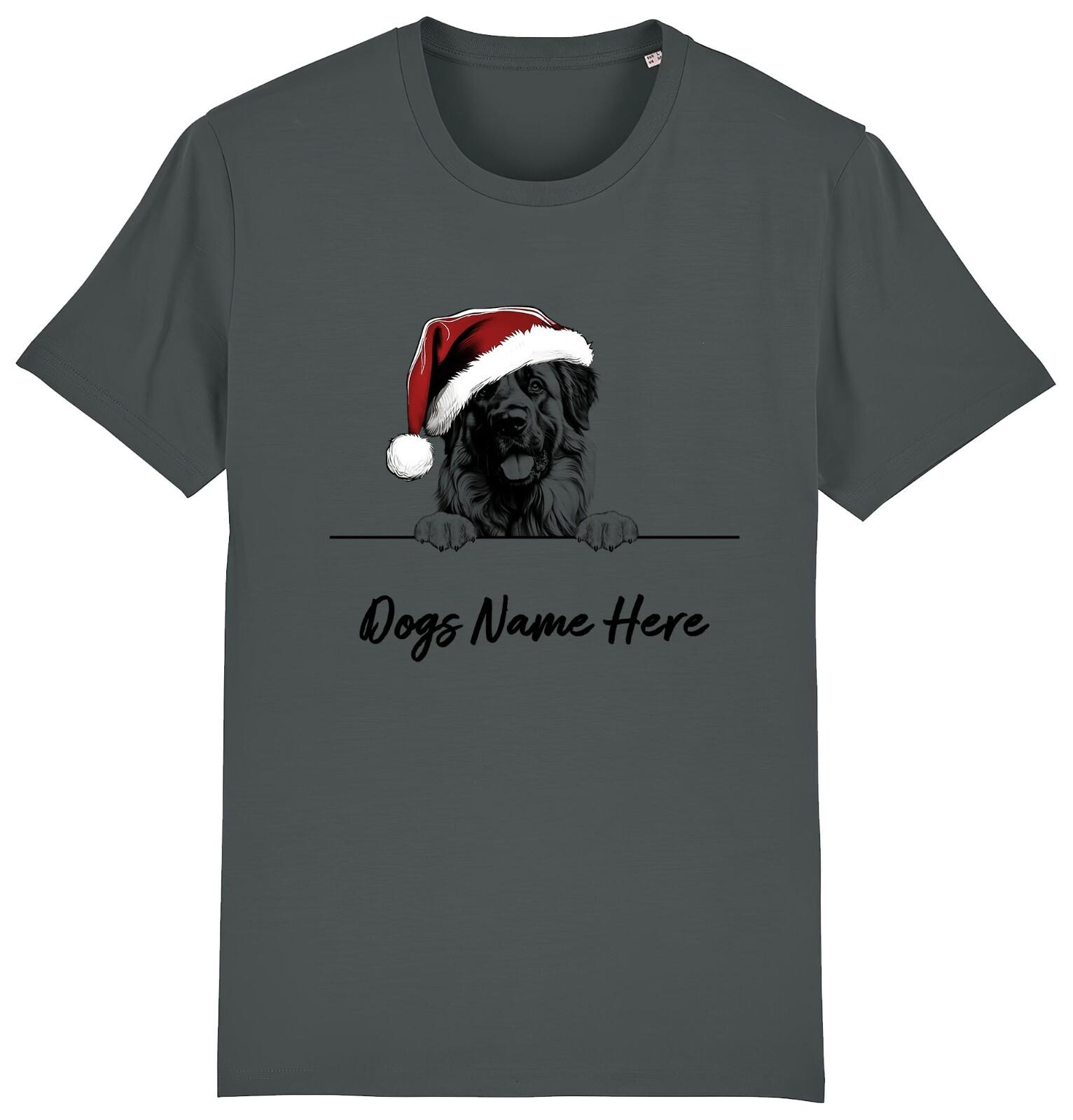 LEONBERGER Personalised Christmas Dog T-Shirt Mens Womens Tees Top Mens Womens Dogs Name Gift 2XL