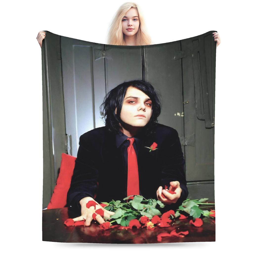 G-Gerard Way MCR Soft Blanket Novelty Travel Office Throw Blanket Couch Chair Flannel Bedspread Sofa Bed Cover