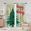 2pcs,2D plane printing Curtains Buffalo Plaid and Tree Versatile Fabric (without rod) Decorations Outdoor Perfect for Bedroom,