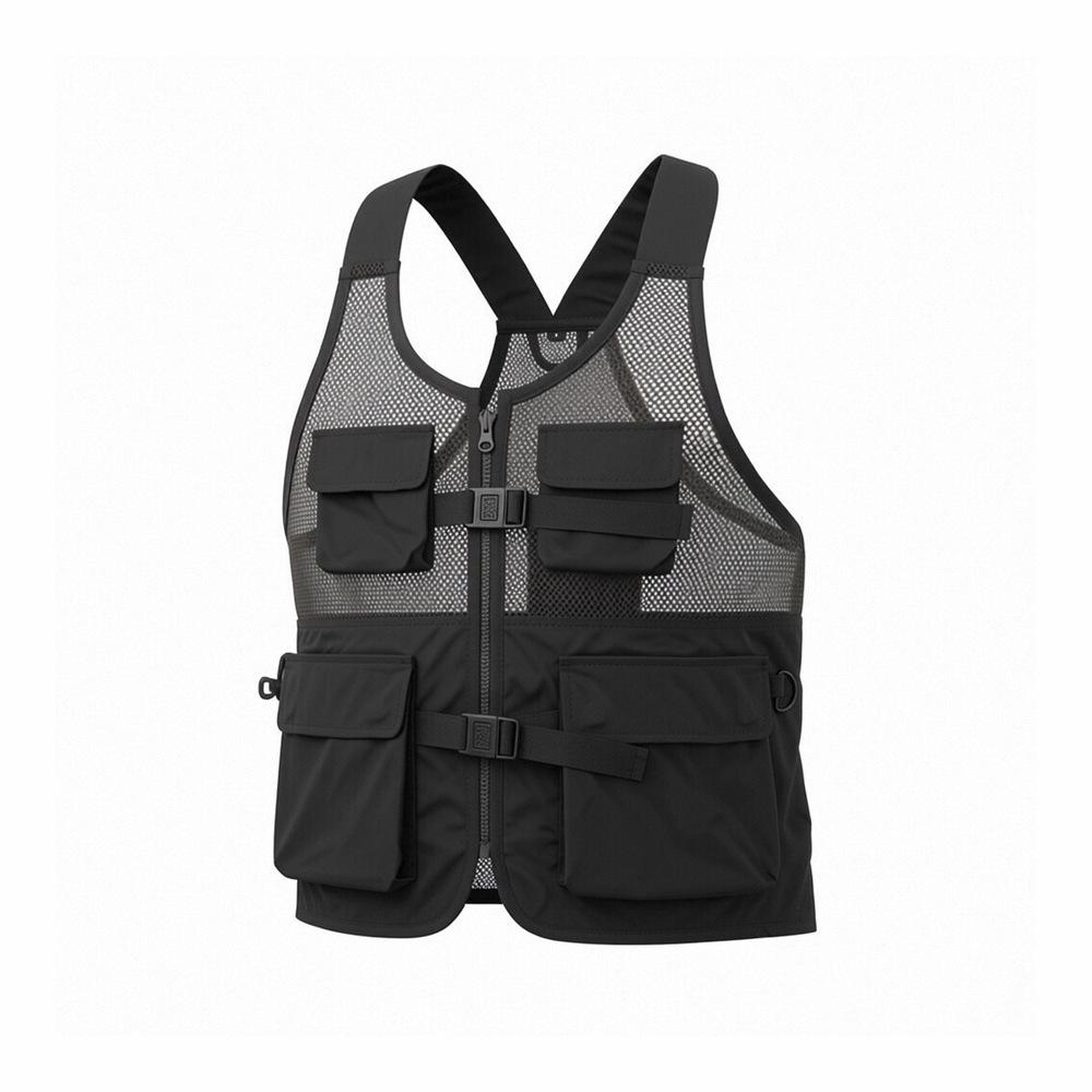 Unisex vasaras daudzkabatu tīkla veste āra