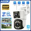 AIOOK Камера безпеки з двома об'єктивами HD10MP WiFi вулична камера мобільне відстеження двосторонній зв'язок повноколірне нічне бачення IP CCVT ICAM365 APP