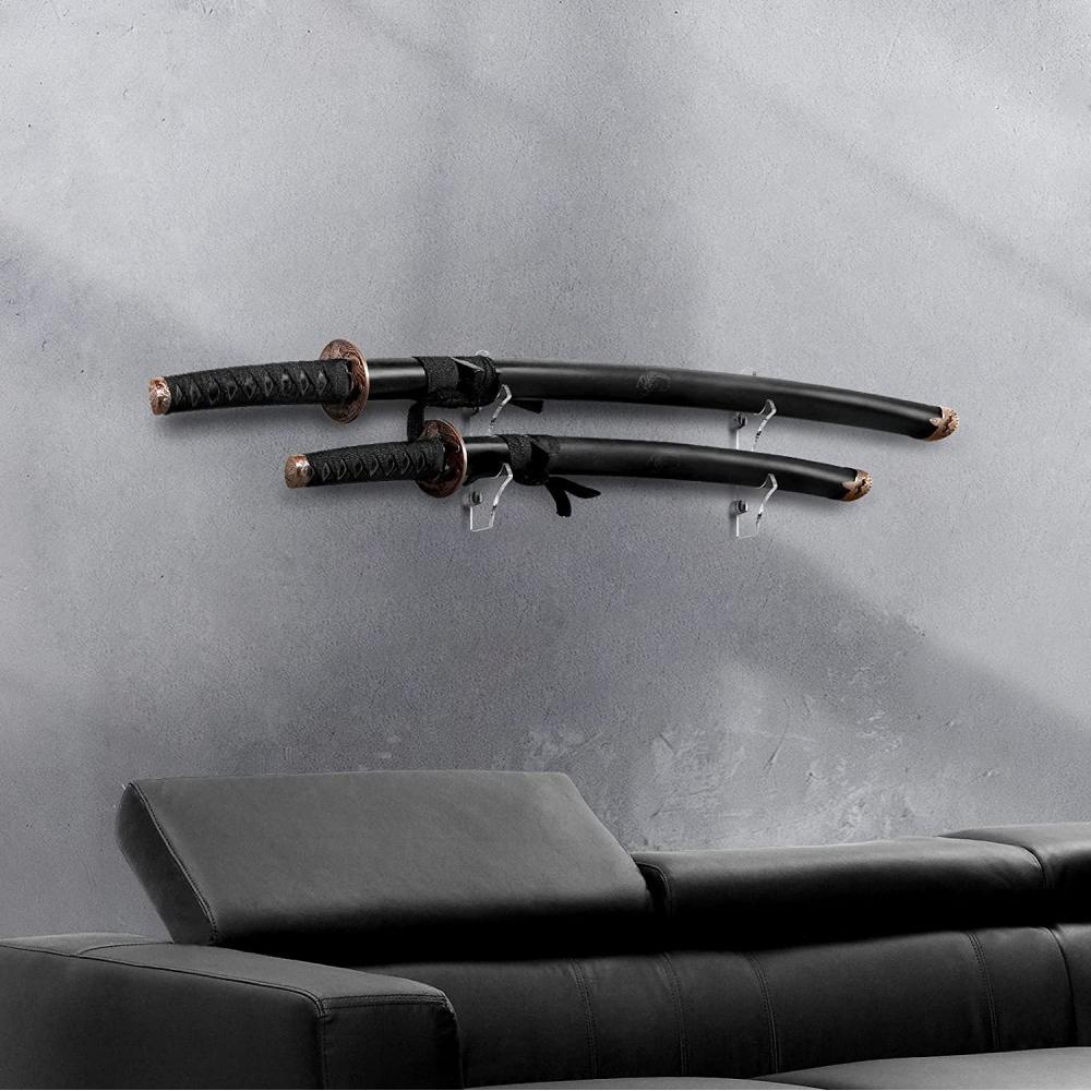 1 Pair Transparent Acrylic Lightsaber Stand Wall Mount Holders