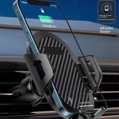 Soporte para Teléfono Móvil de Coche de Fibra de Carbono, Soporte de Gravedad, Pinza para Salida de Aire, Soportes de Navegación, Accesorios para Coche, Rotación 360